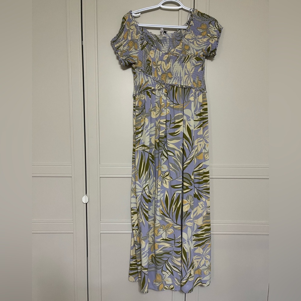 Patrons of Peace Off-Shoulder Maxi Dress in Blue And Yellow